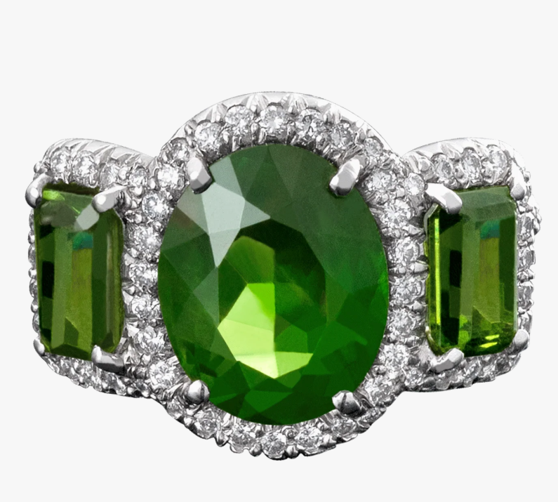Demantoid Garnet Ring, 6.46 Caratst