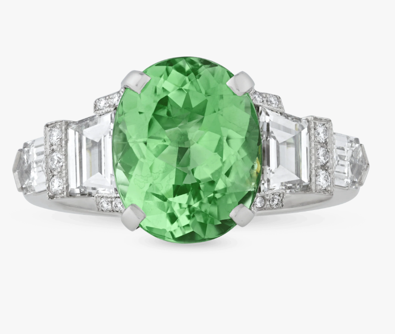 Raymond Yard Unheated Green Paraiba Ring, 3.65 Caratst